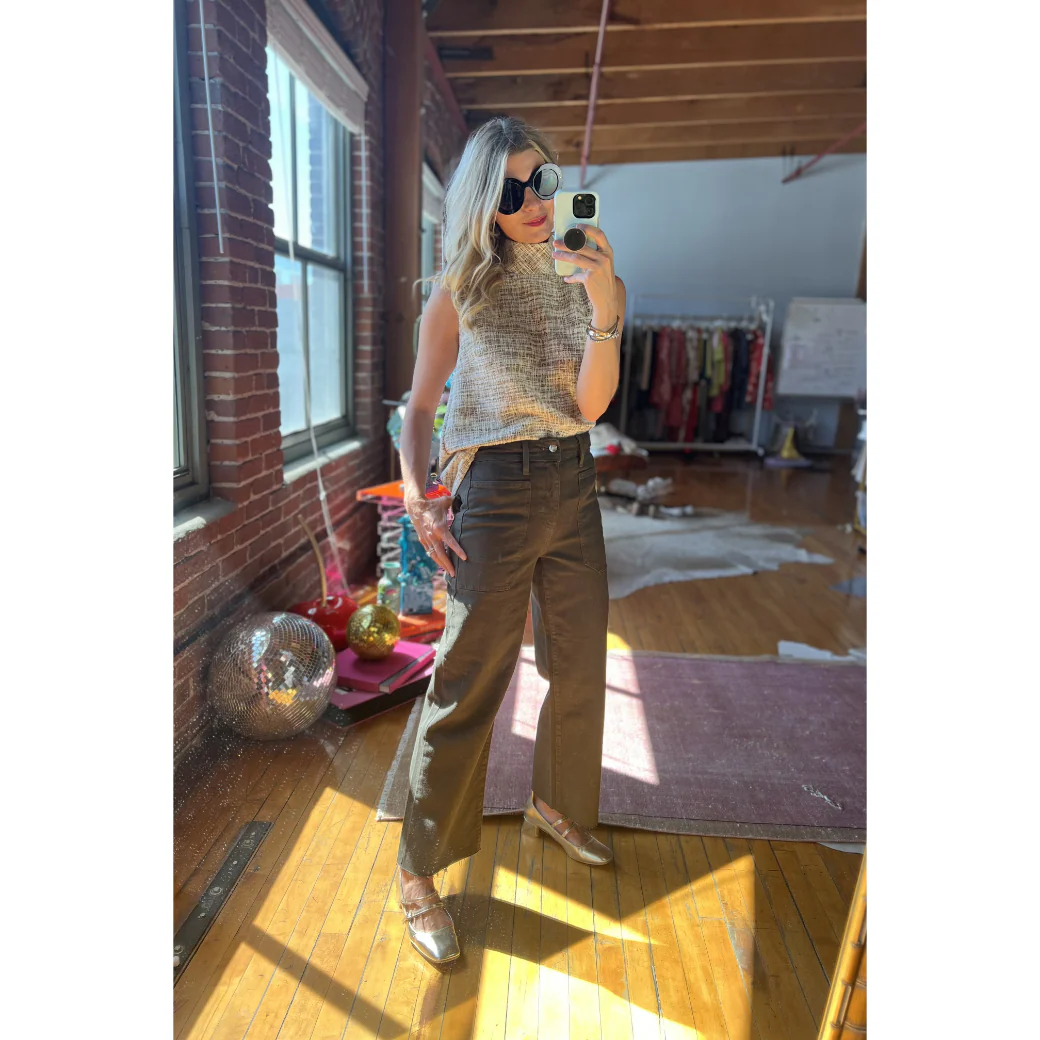 High Rise Sailor Jeans - Dark Olive - Image 17