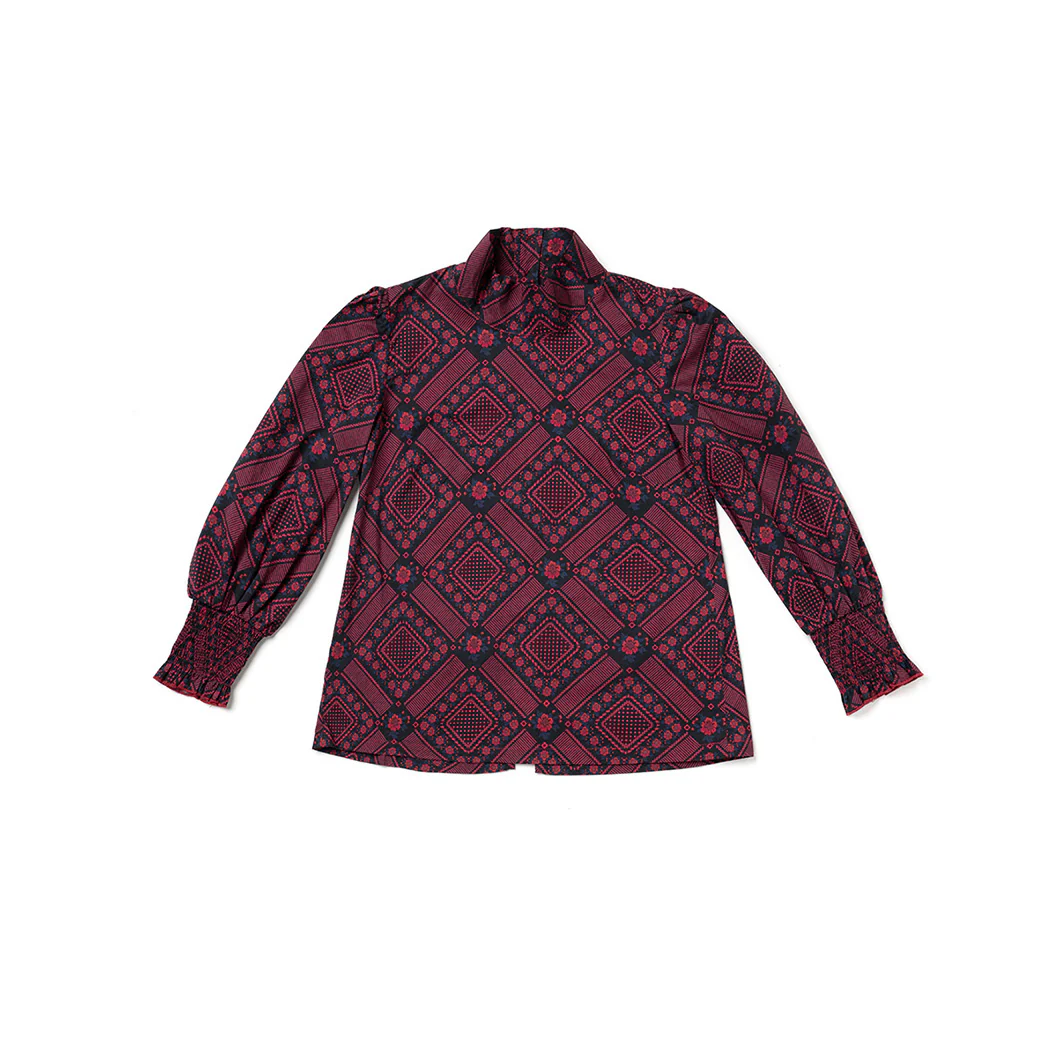 Long Sleeve Mod Top - Indigo Floral - Image 10