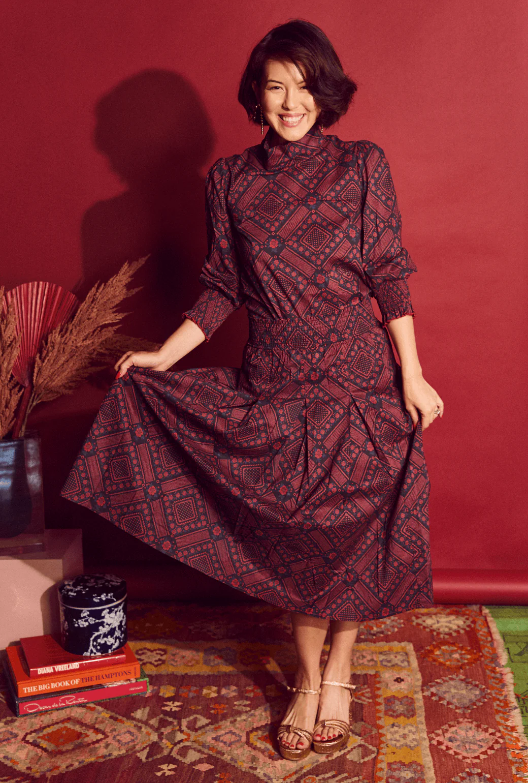 Long Sleeve Mod Top - Indigo Floral - Image 6
