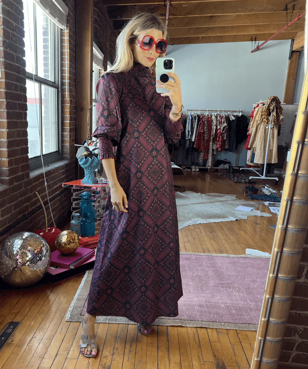 Long Sleeve Mod Top - Indigo Floral - Image 8