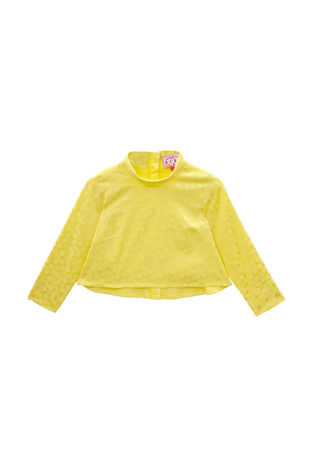 Long Sleeve Twiggy Top - Yellow Satin Polka Dot - Image 3