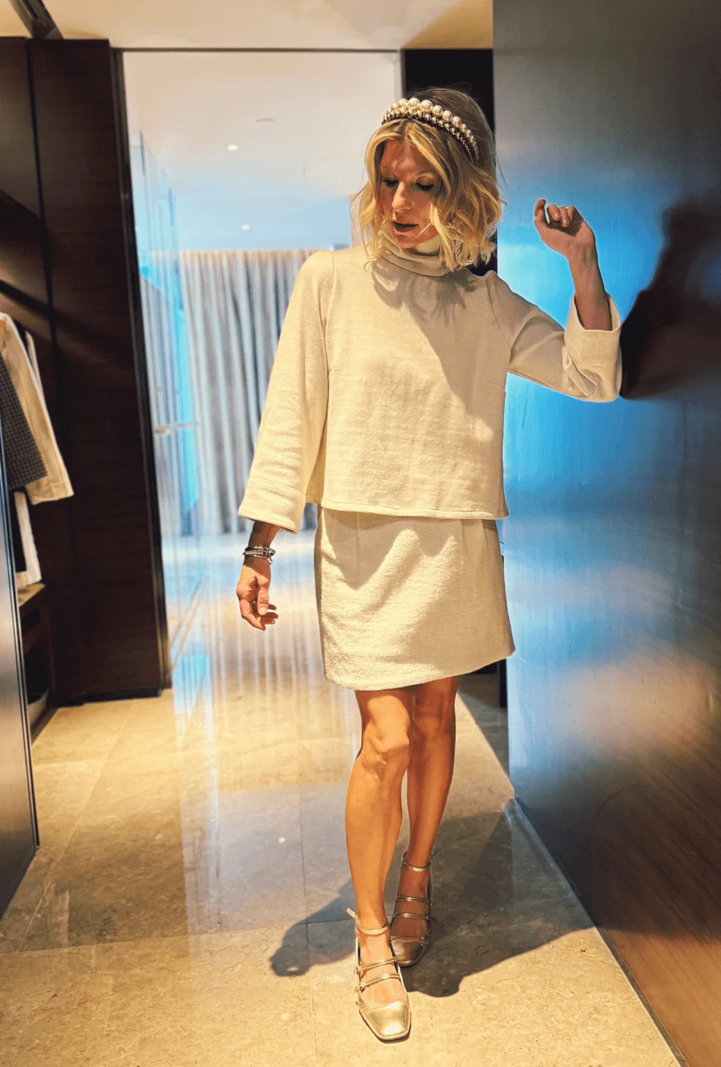 Maggie Mini Skirt - Oatmeal Wave - Image 5