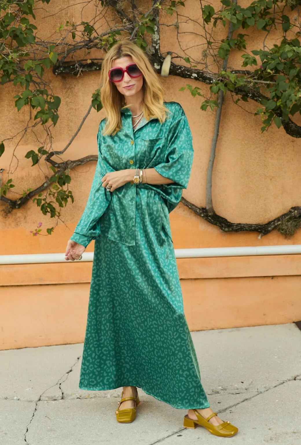 Mandarin Shirt - Aqua Cheetah - Image 2