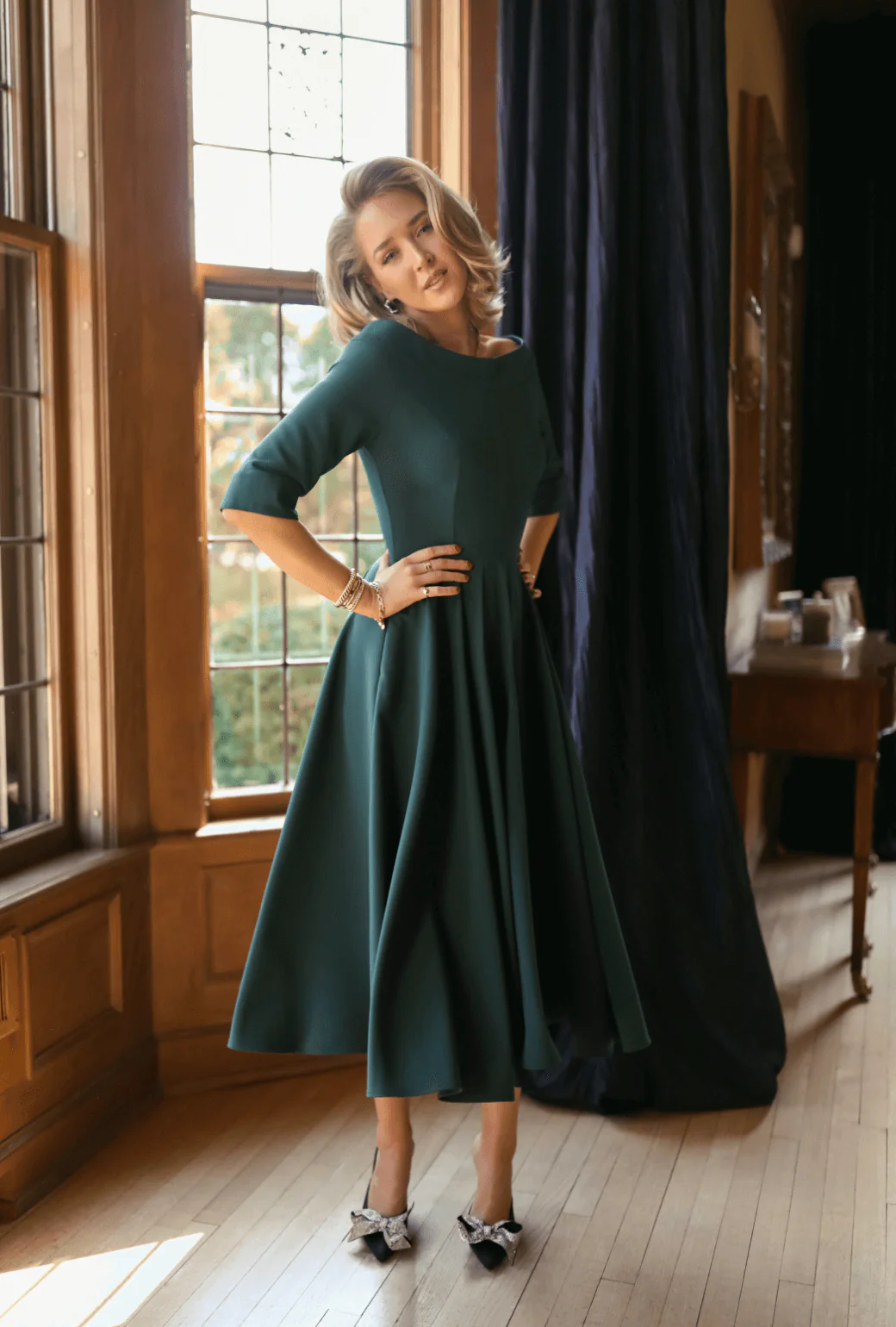 Mary Dress - Forest Crepe - Image 4