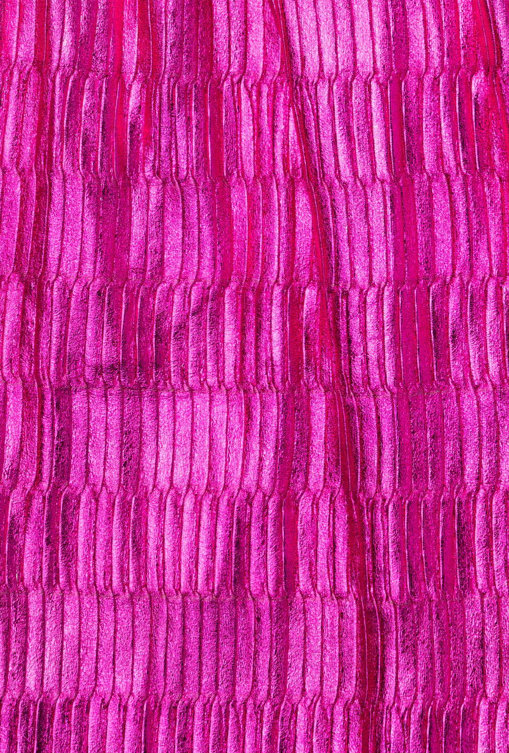 Metallic Pleated Skirt - Hot Pink - Image 2