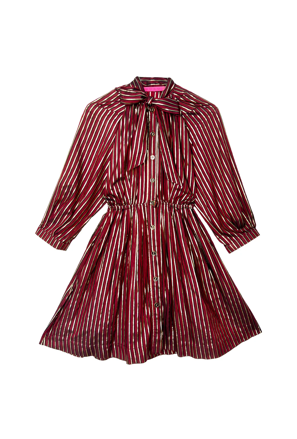 MINI 9 to 5 Shirtdress - Burgundy Stripe