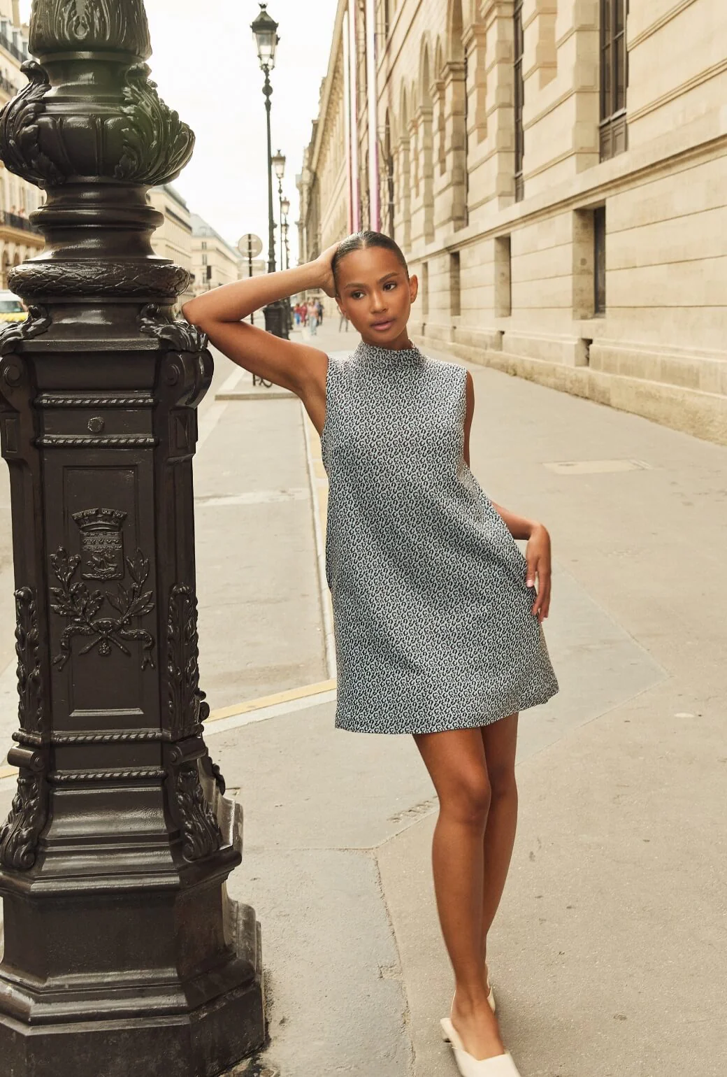 Mod Dress - Blue & Brown Cheetah Knit
