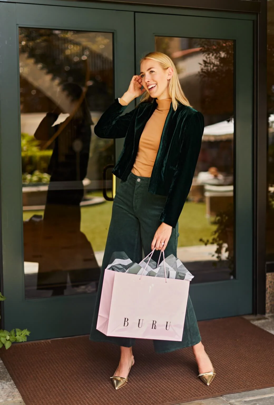 Mona Lee Blazer - Emerald Velvet - Image 7