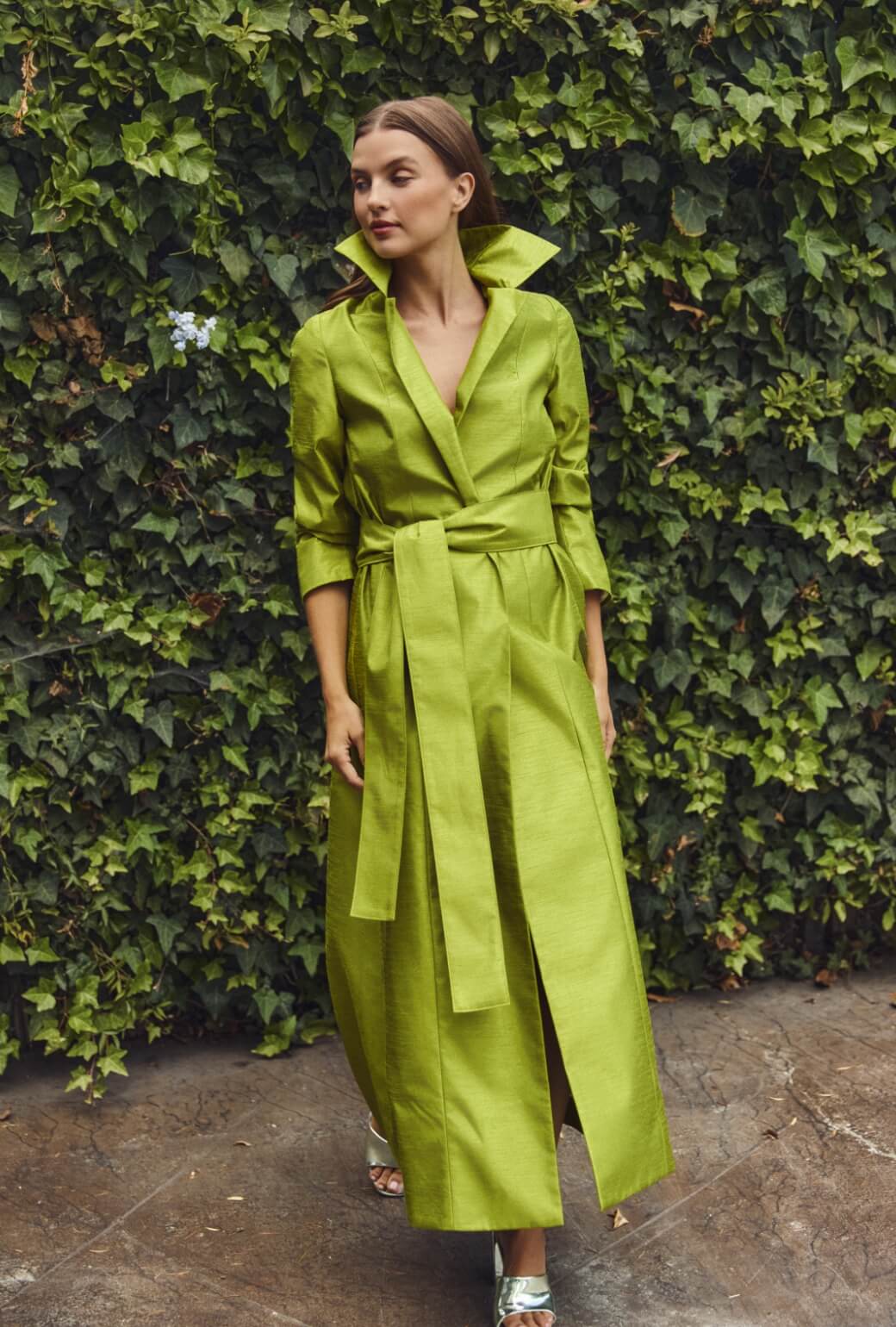 Opera Coat - Green Taffeta - Image 4