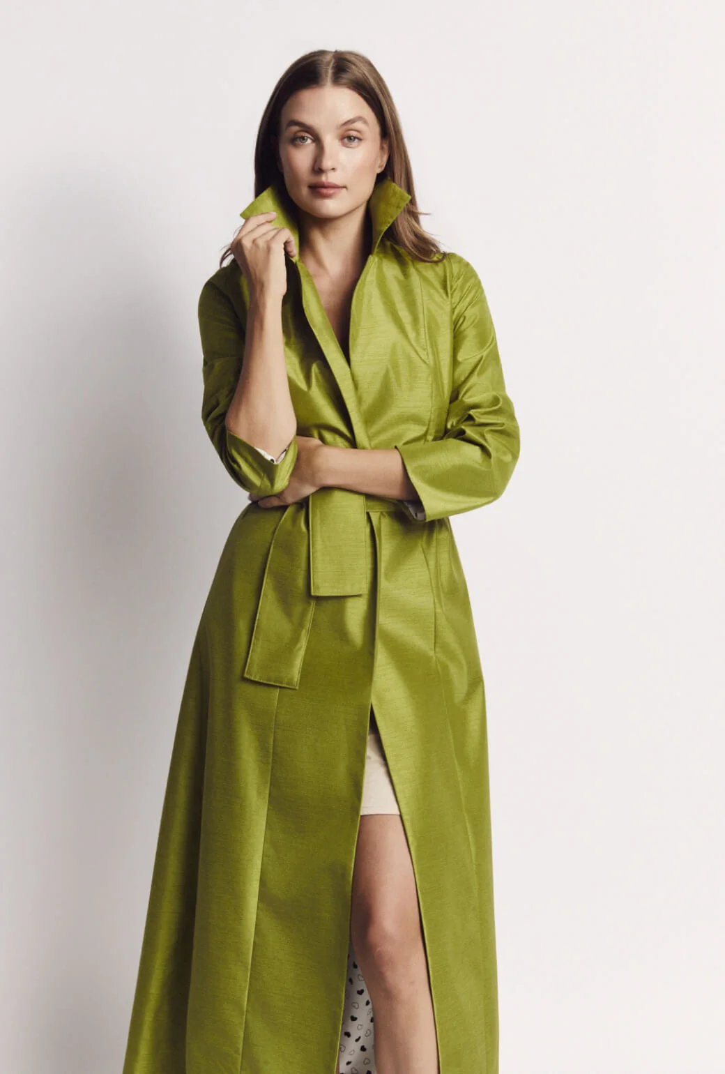 Opera Coat - Green Taffeta - Image 7