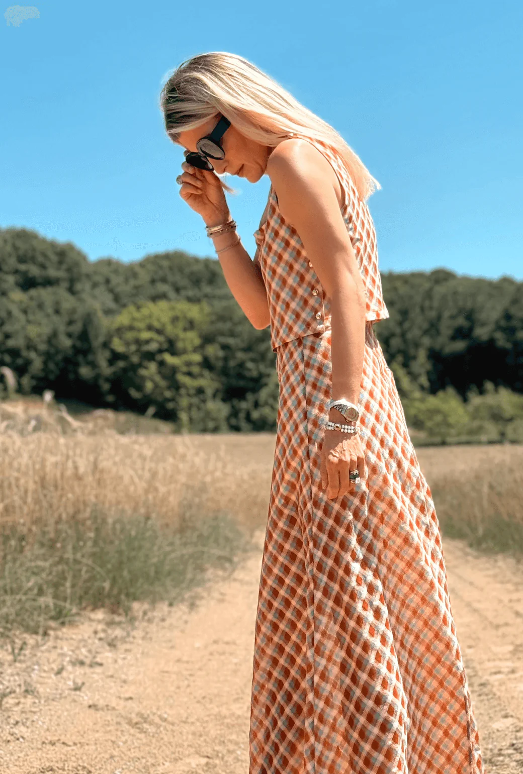 Cropped Paulina Top - Sheer Plaid - Image 2