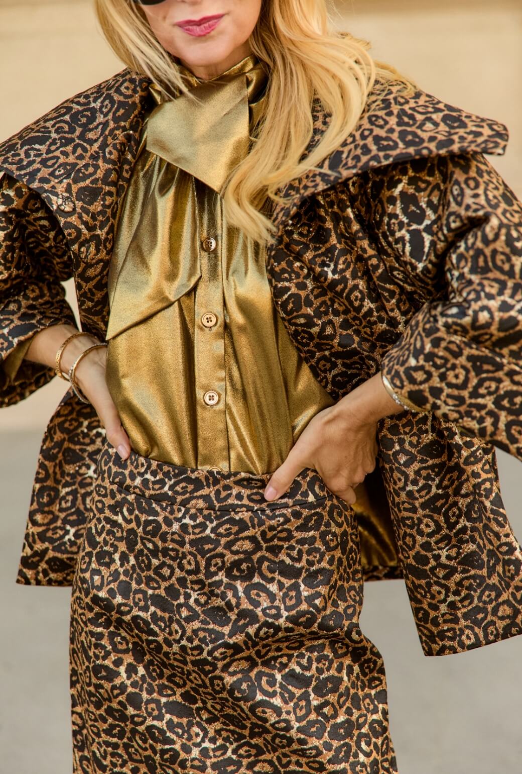 Pencil MINI Skirt - Leopard Print Lurex - Image 3