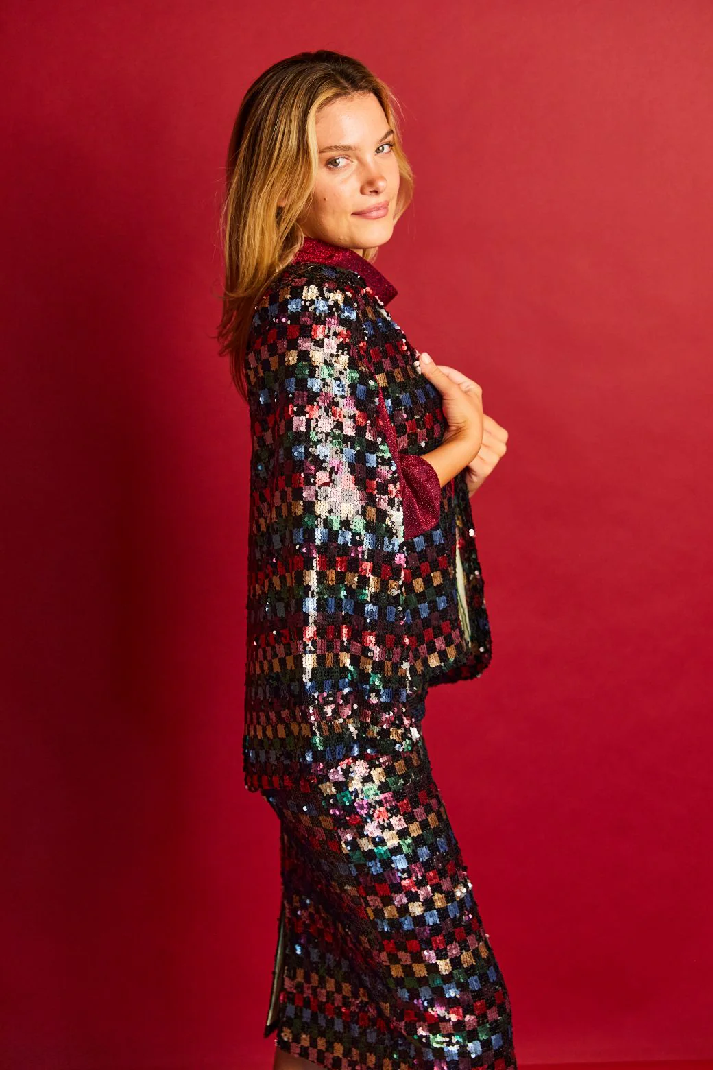 Pencil Skirt - Checkerboard Sequin - Image 3