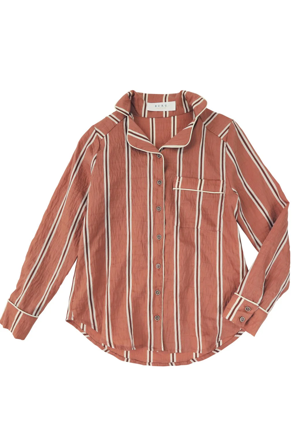 PJ Blouse - Brown & Red Stripe - Image 2