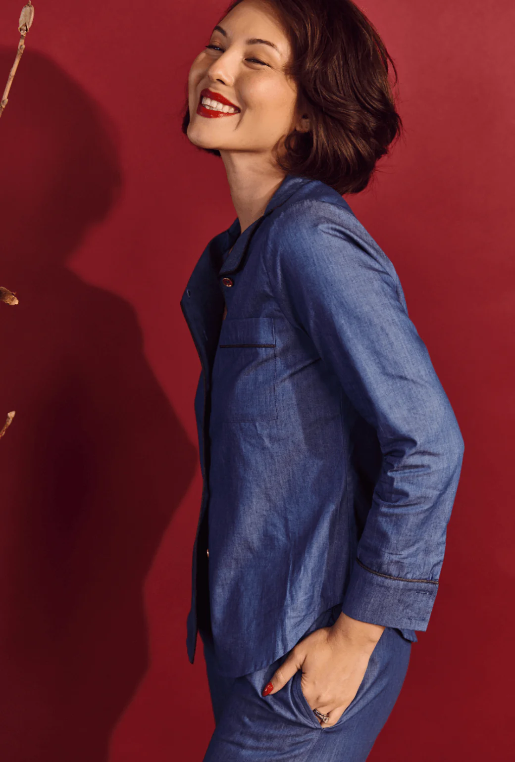 PJ Blouse - Dark Chambray - Image 2