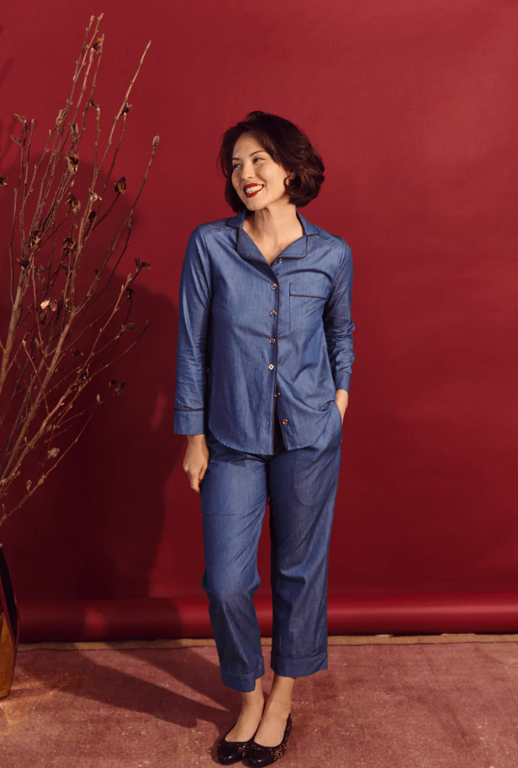 PJ Blouse - Dark Chambray - Image 4