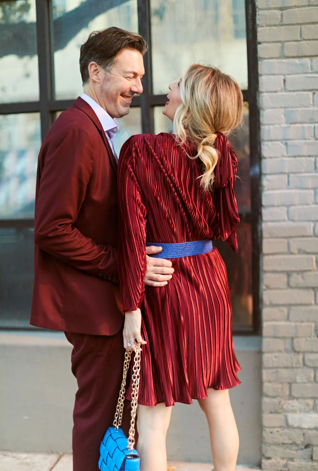Pleated Mini Dress - Crimson - Image 7