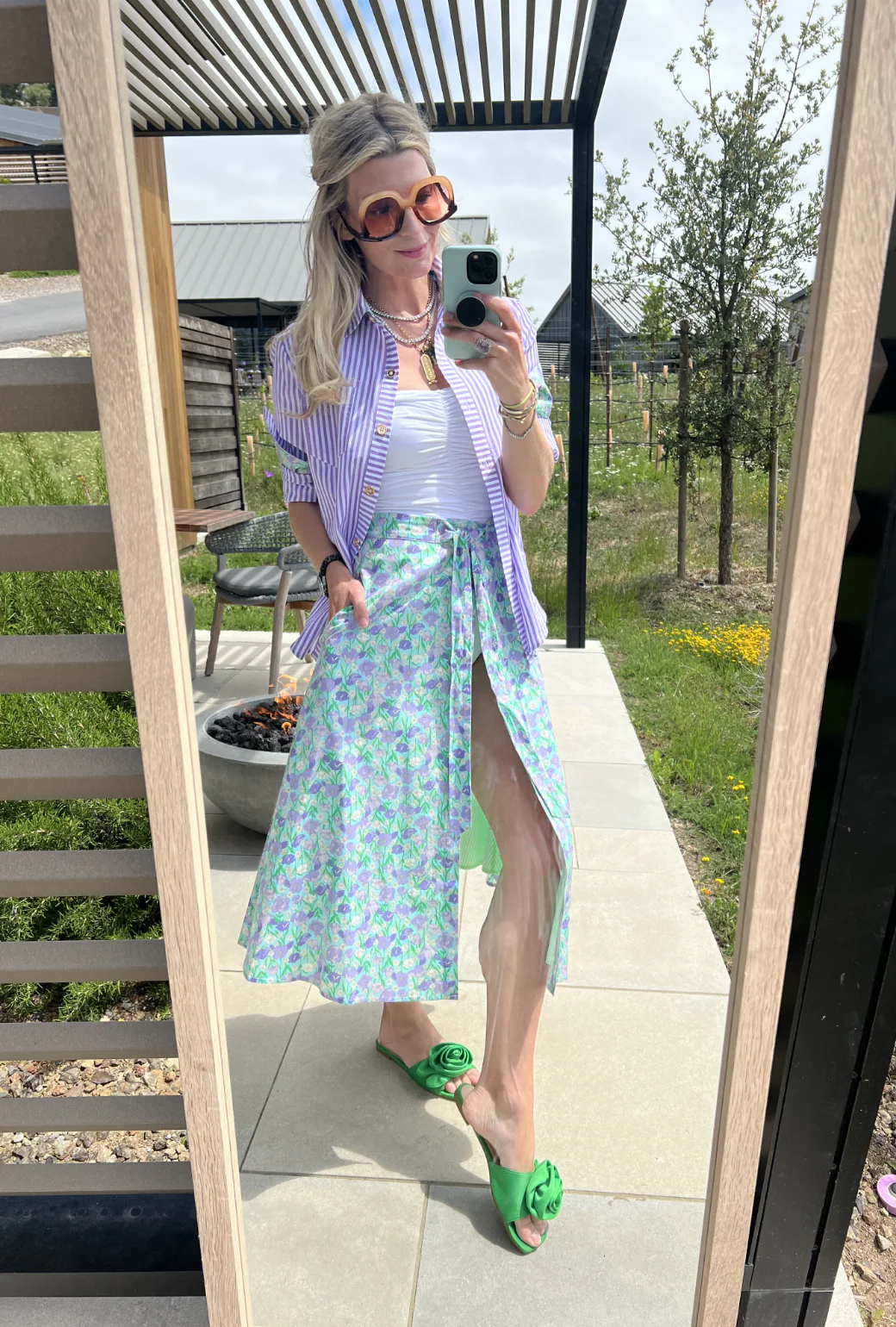 Poolside Wrap Skirt - Lilac Daisy - Image 5