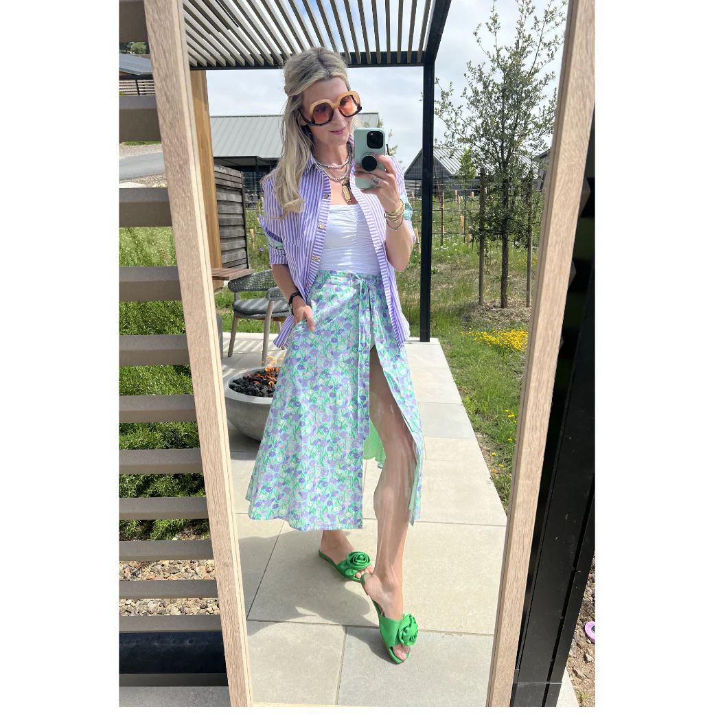 Poolside Wrap Skirt - Lilac Daisy - Image 9