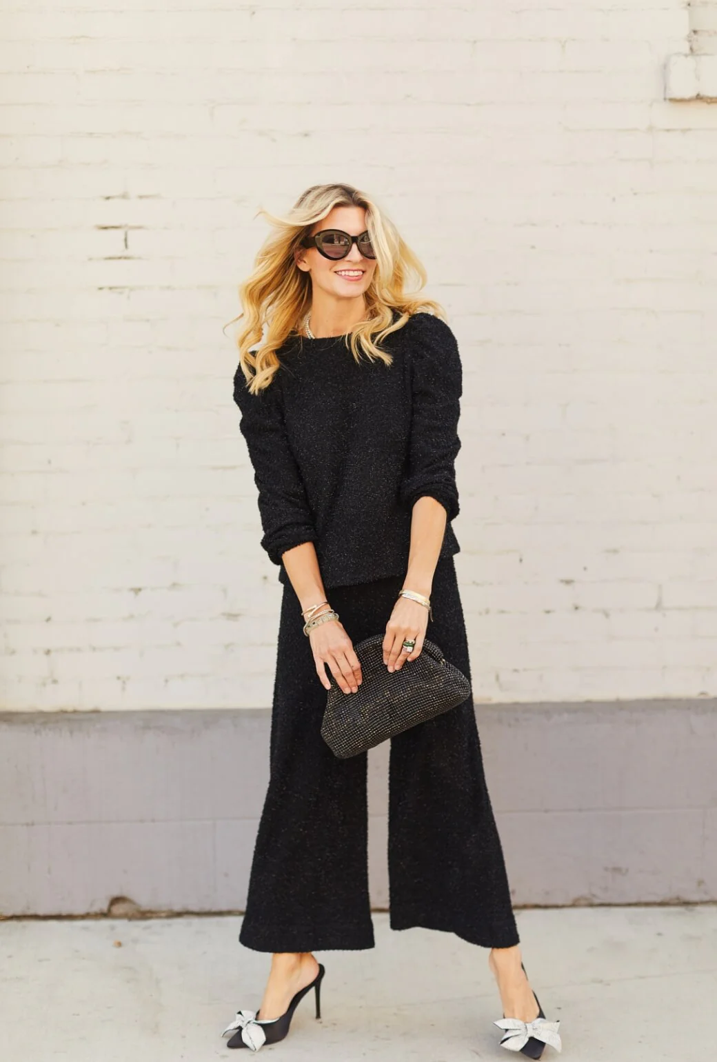 Sleeve Pullover - Black Shimmer Knit - Image 5