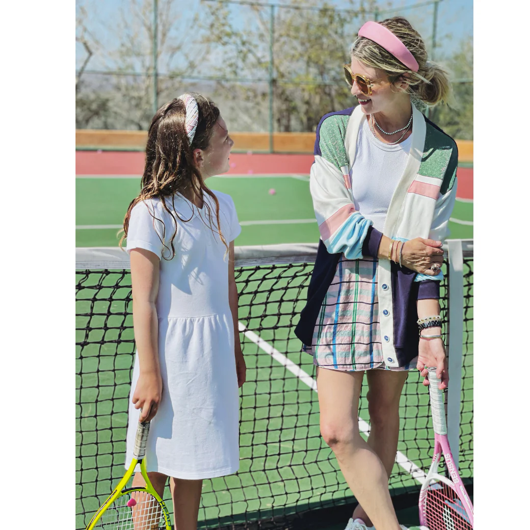 Reversible Tennis Skirt - Pink Plaid & Green Lurex - Image 7