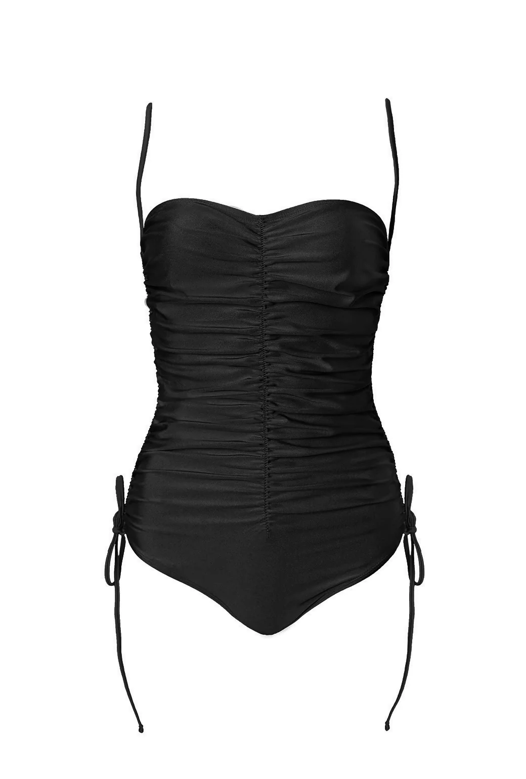 Ruched Convertible One Piece Suit - Black - Image 3