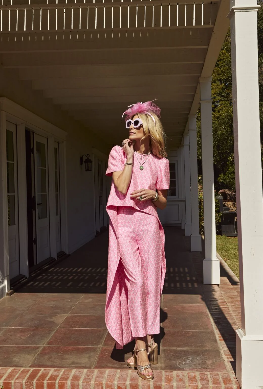 Run for the Roses Worth Top - Pink Damask