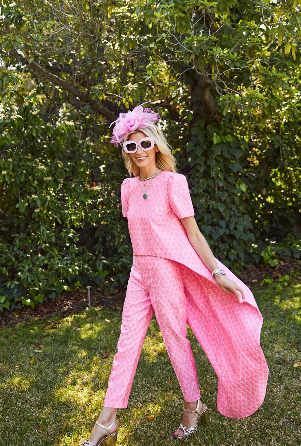 Run for the Roses Worth Top - Pink Damask - Image 2