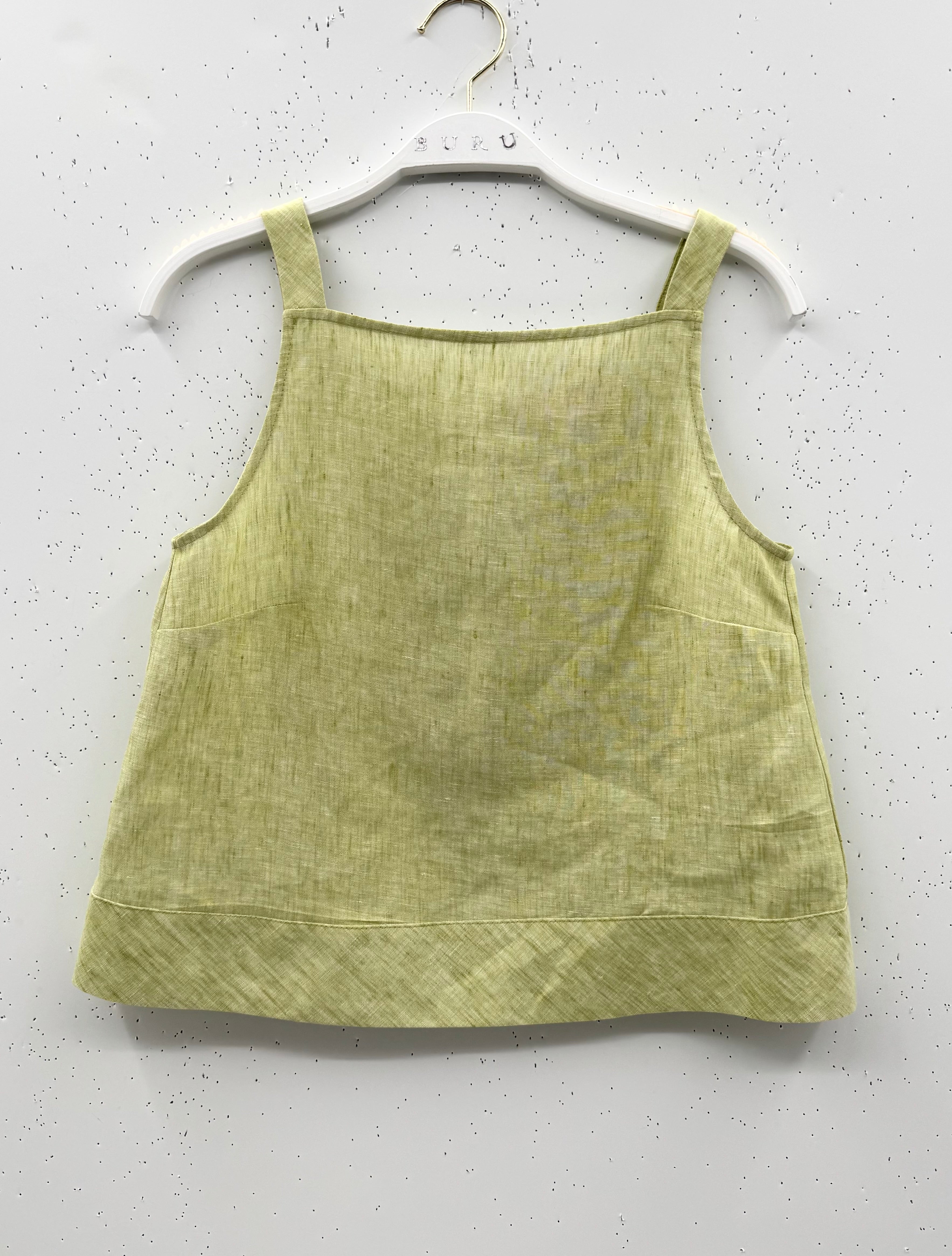 The Stokes Swing Top - Green Linen