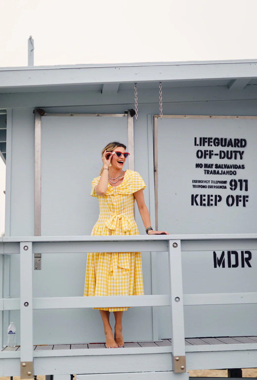 Shawl Dress MIDI - Yellow Gingham - Image 5
