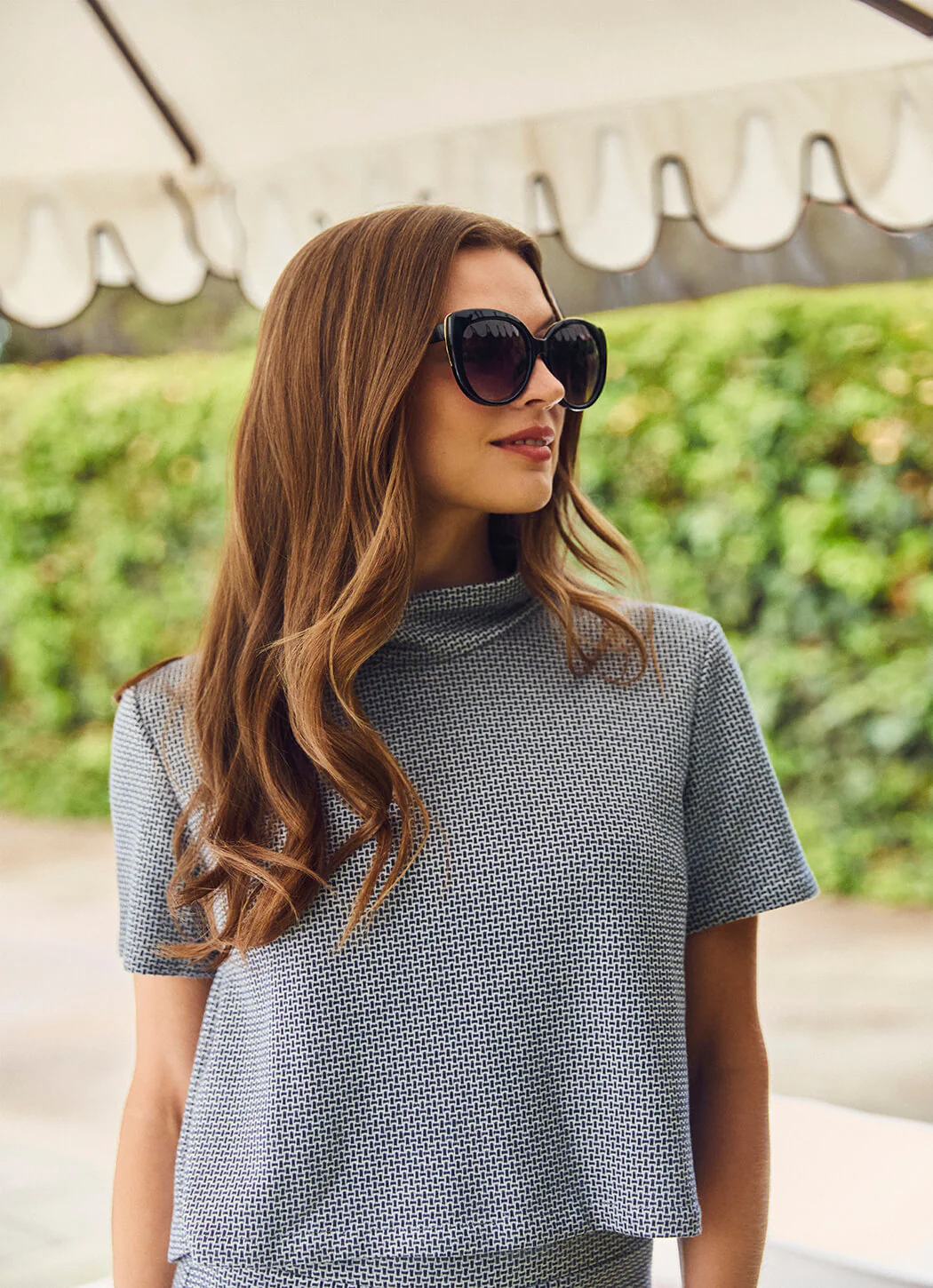 Short Sleeve Mod Top - Navy Knit - Image 5
