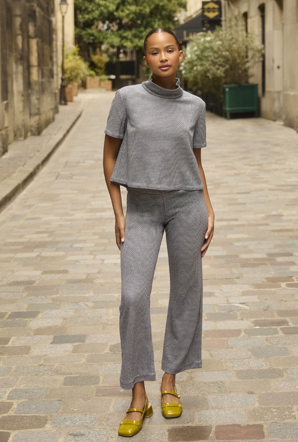Short Sleeve Mod Top - Navy Knit - Image 8