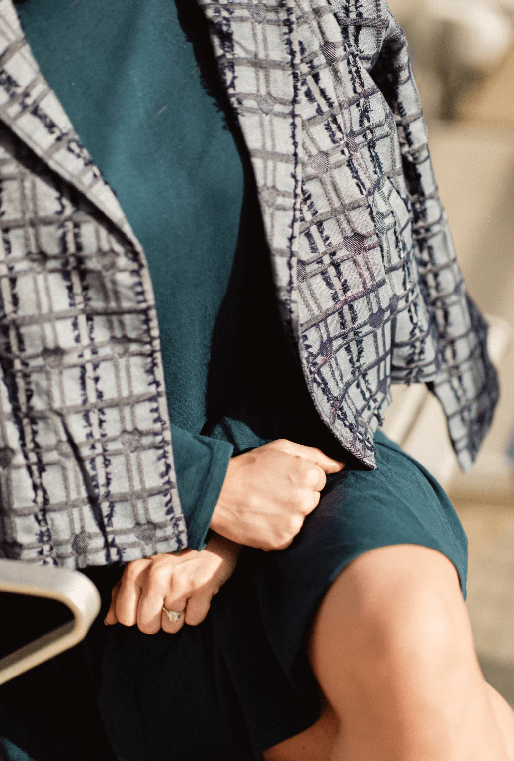 Side Zip Turtleneck Dress MINI - Navy - Image 4