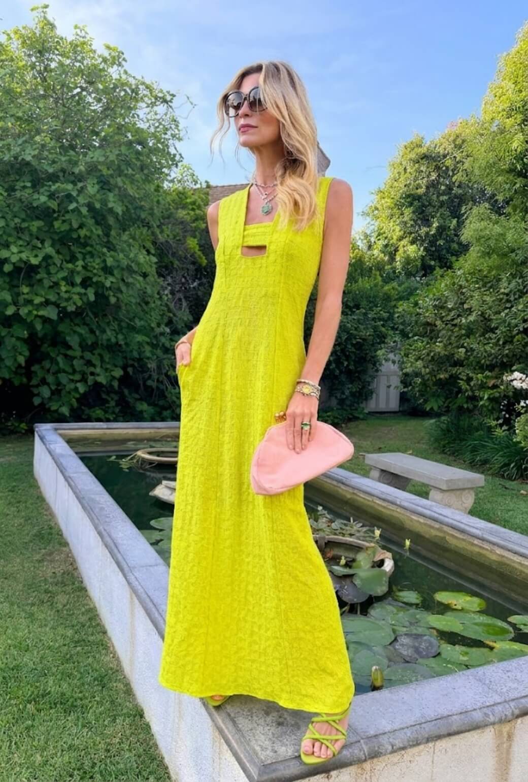 Sleeveless Deco Dress MAXI - Courtside Yellow Knit - Image 3