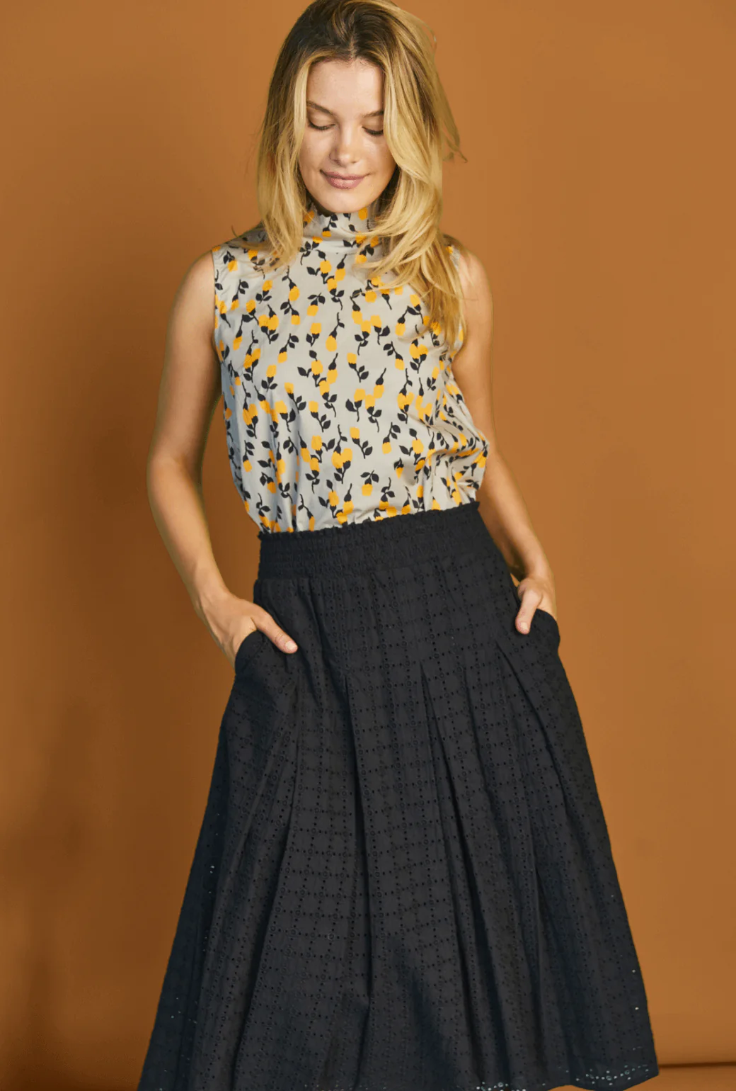 Sleeveless Mod Top - Persimmon Floral - Image 2