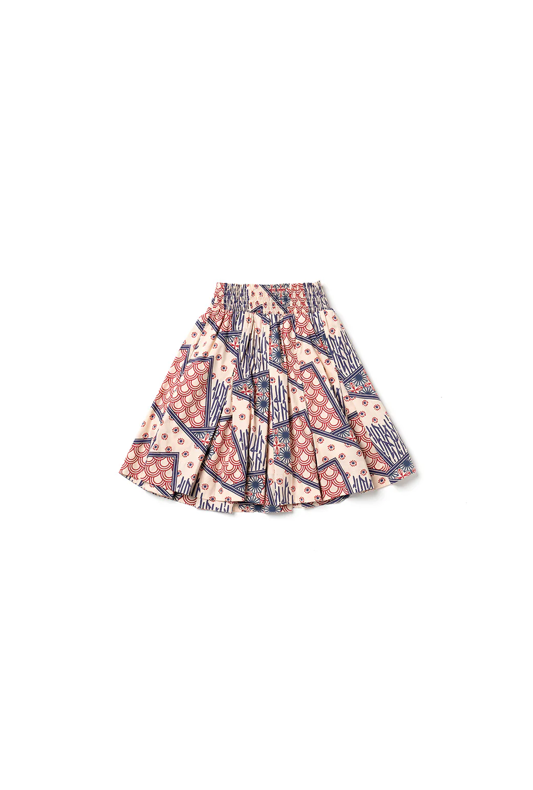 Smocked MINI Skirt - Indigo Circles - Image 2