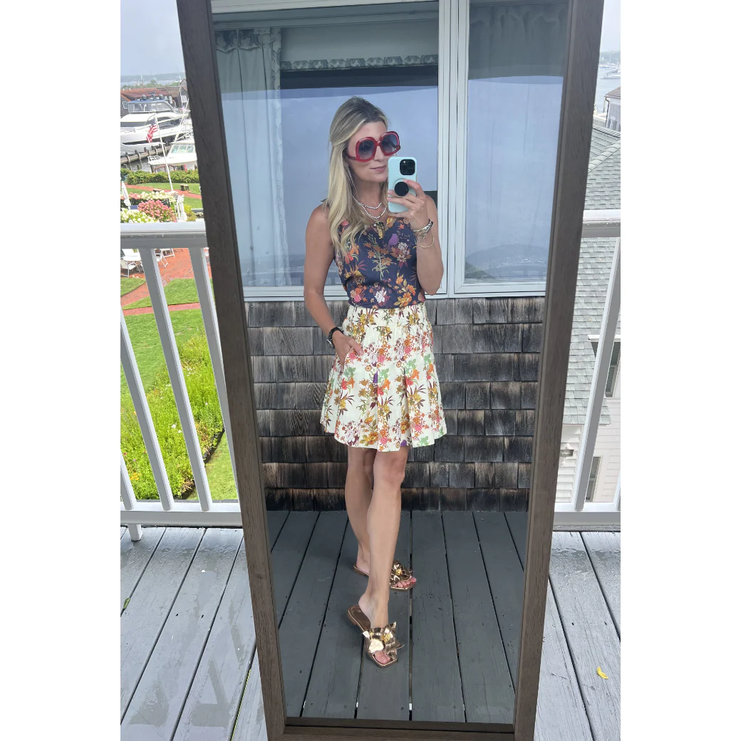 Smocked MINI Skirt - Ivory Botanicals - Image 19