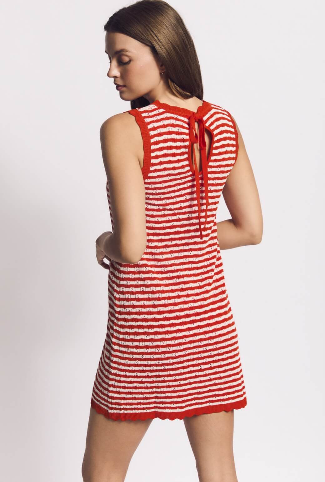 Sundowner Sweater Dress - Orange and White - Image 5