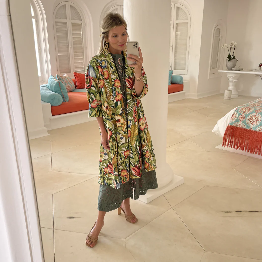 Swing Coat Knee Length - Botanicals - Image 14