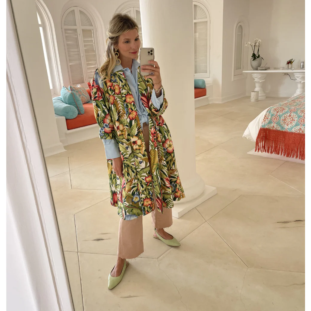 Swing Coat Knee Length - Botanicals - Image 15