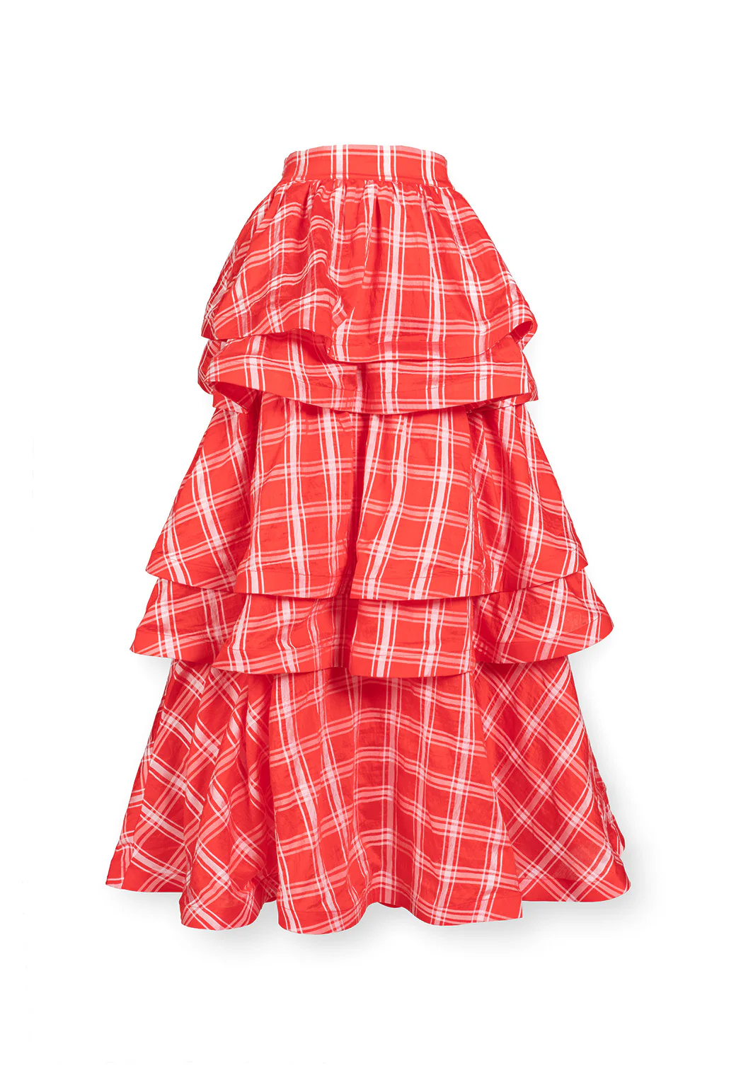Teagan Tiered Skirt - Red Plaid - Image 2