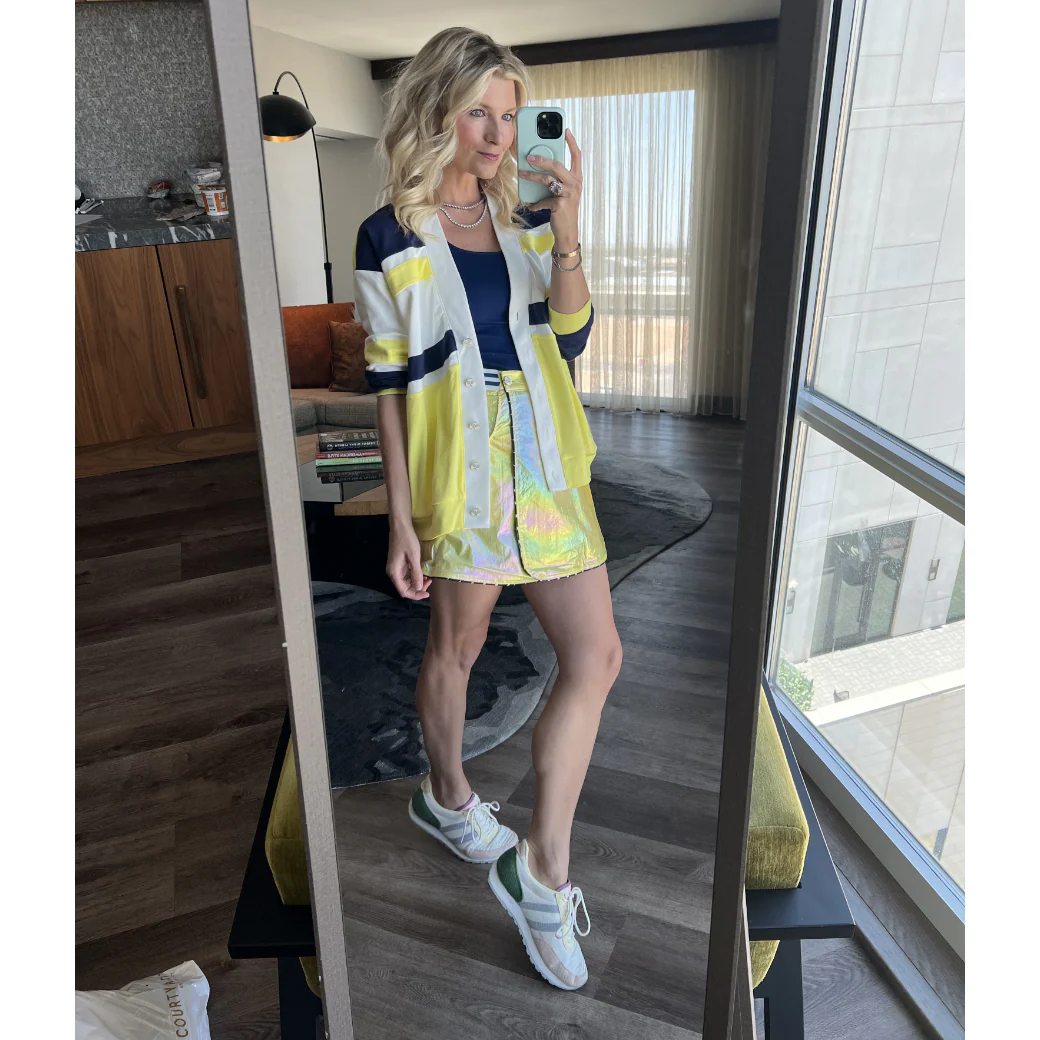 Tennis Cardigan - Yellow Colorblock - Image 10
