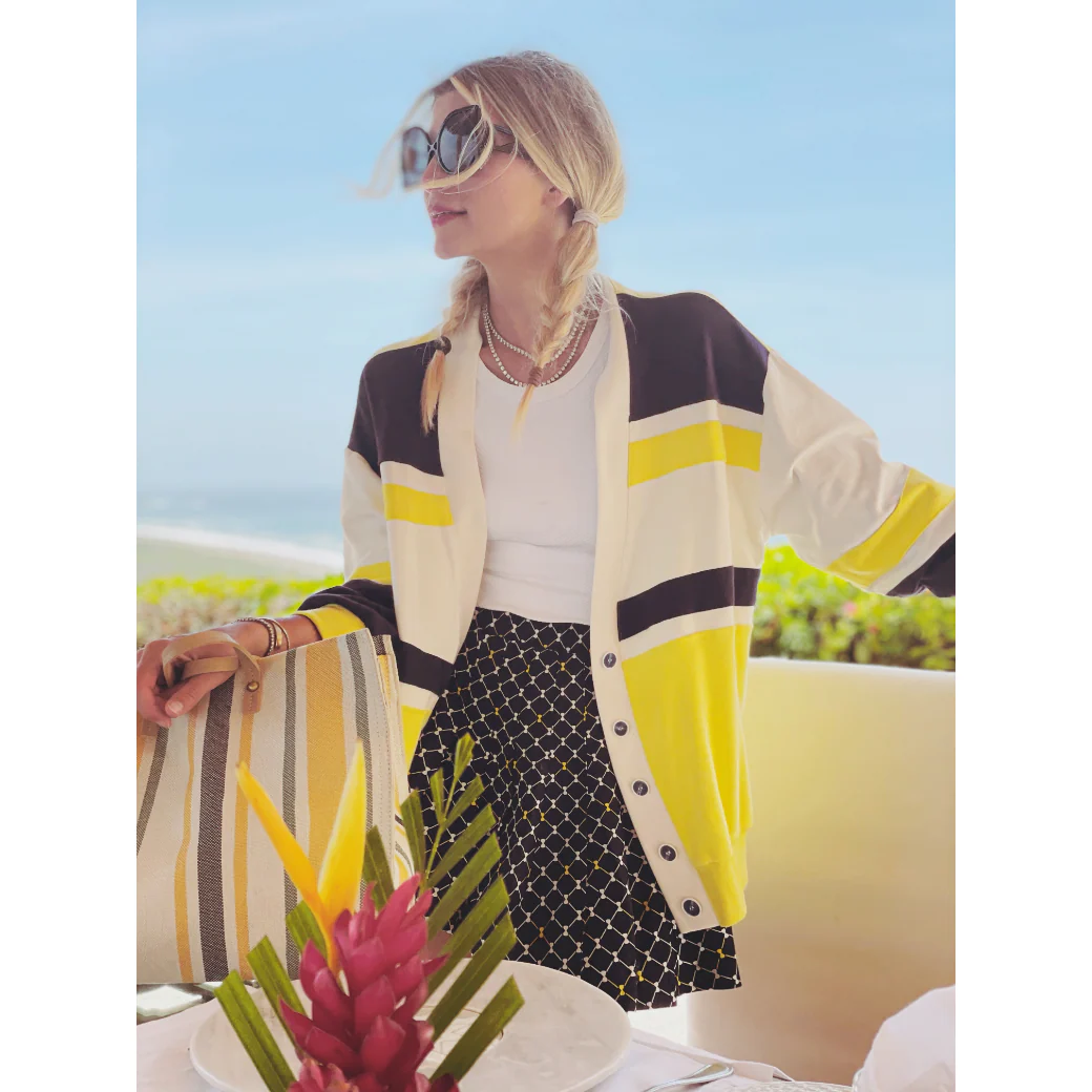 Tennis Cardigan - Yellow Colorblock - Image 9