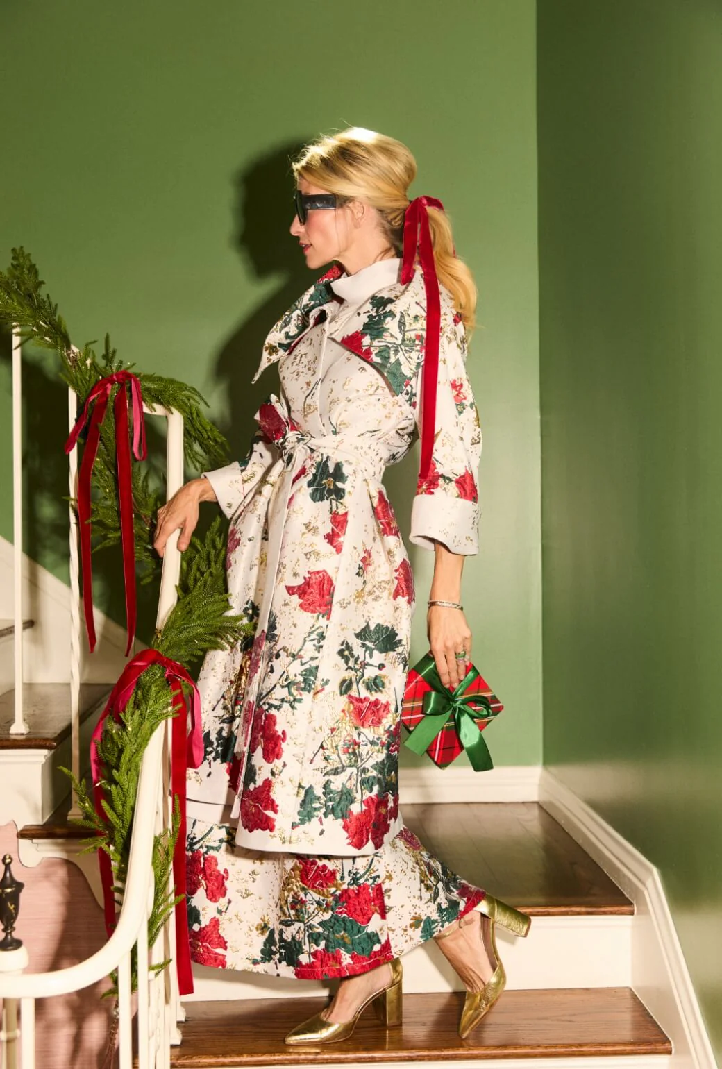 The Belted Grace Coat - Holiday Brocade - Image 10