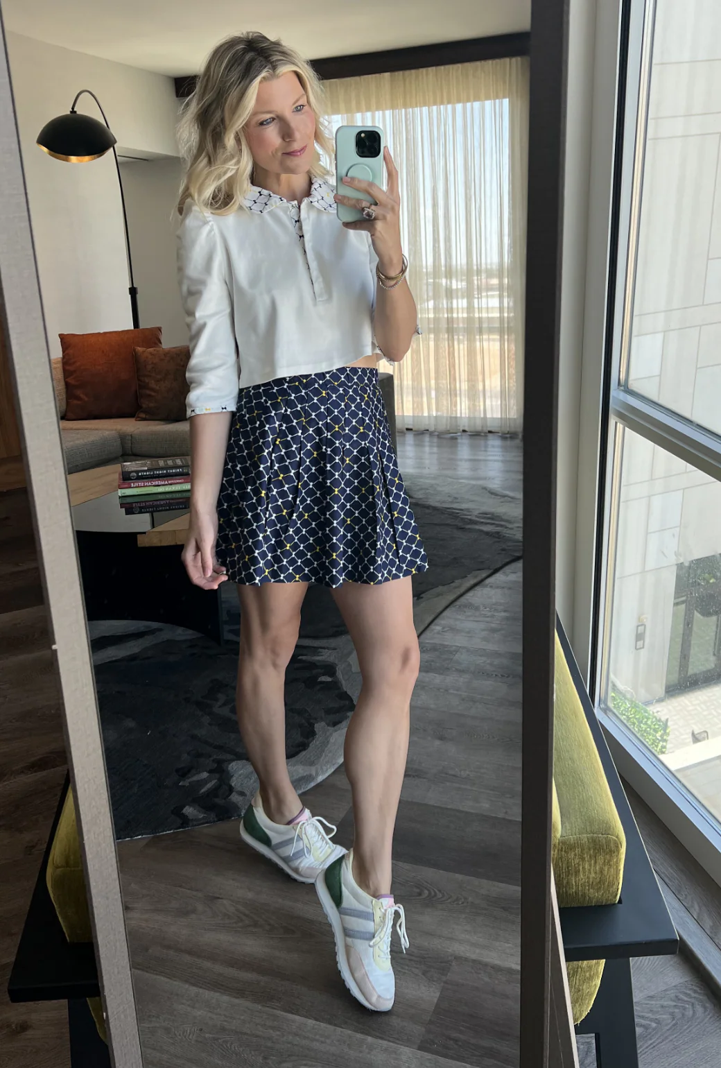 The Classic Pleated Tennis Skirt - Navy Bows - Image 6