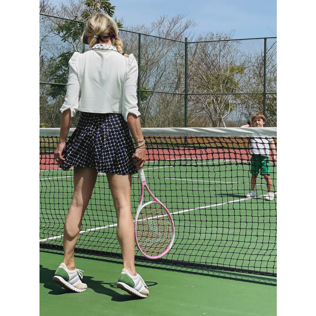 The Classic Pleated Tennis Skirt - Navy Bows - Image 9