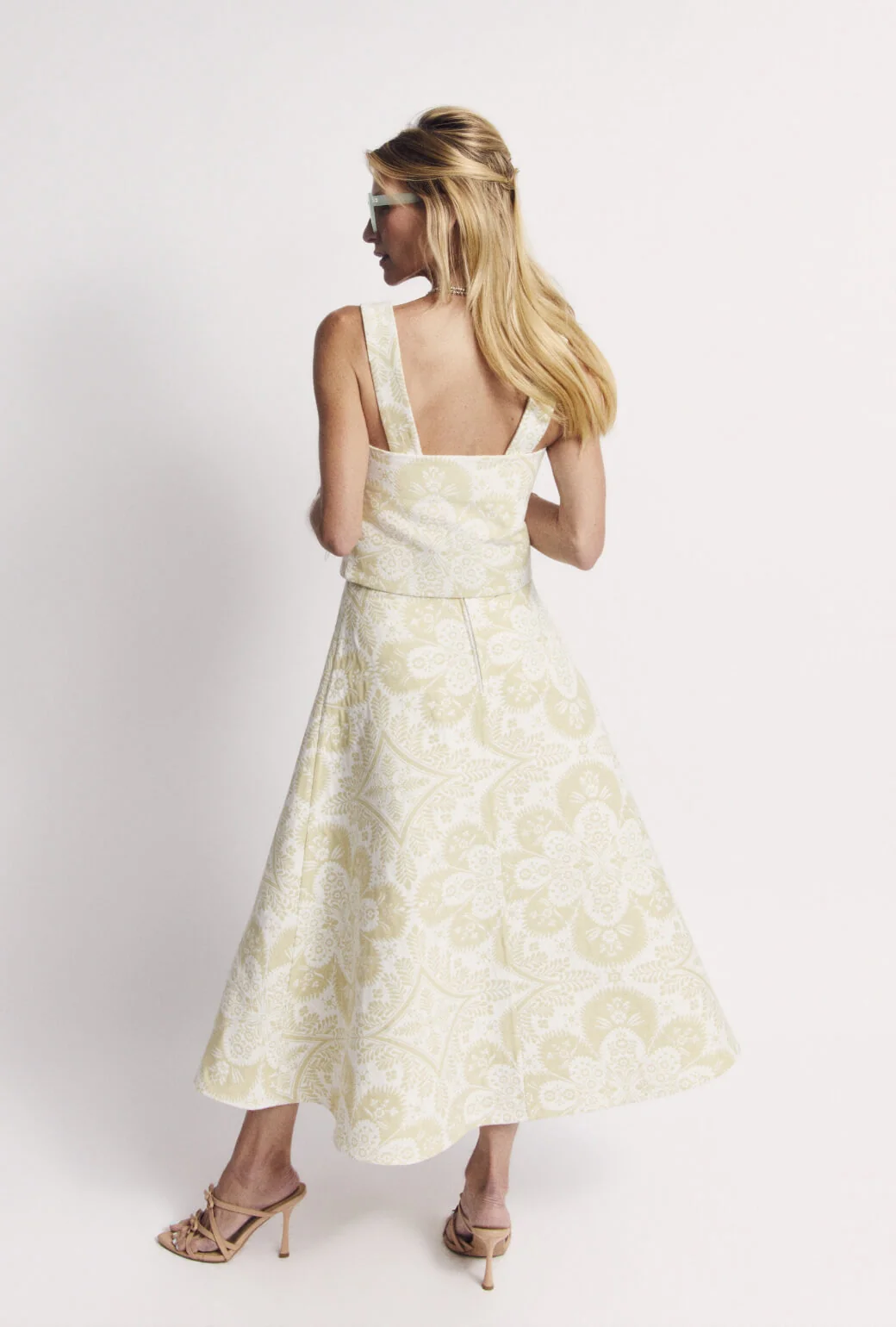 The Laura Skirt - Mint Medallion Jacquard - Image 6