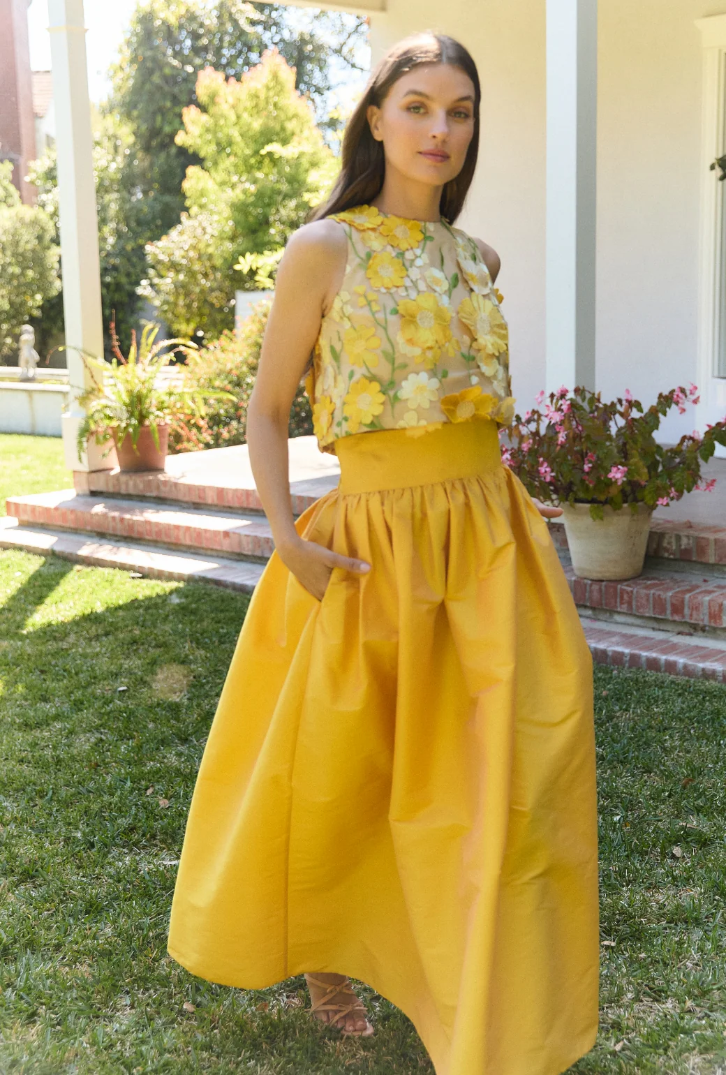 The Marilyn Skirt Maxi - Marigold Taffeta - Image 2