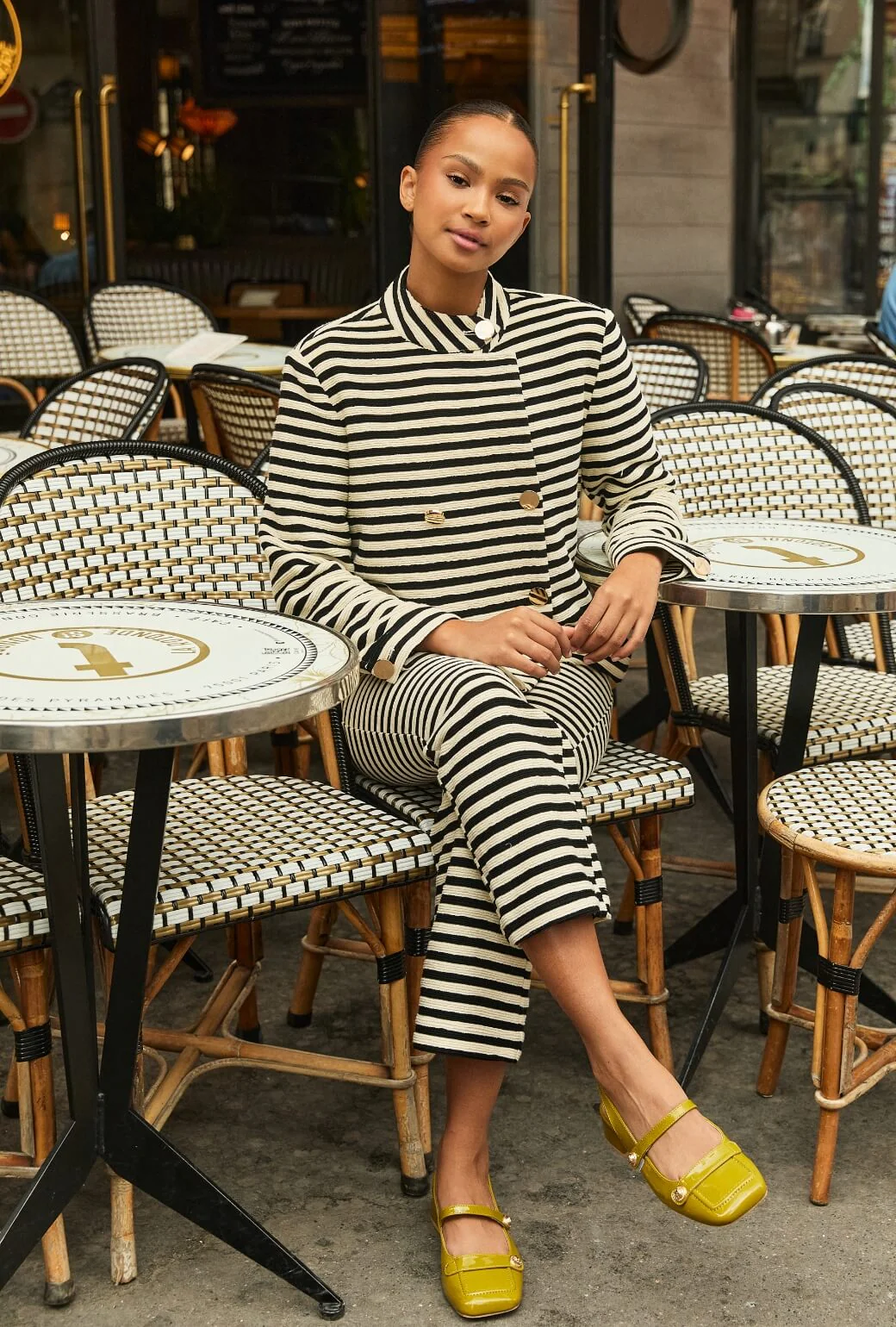 The Paley Pant - Black Striped Terry - Image 4