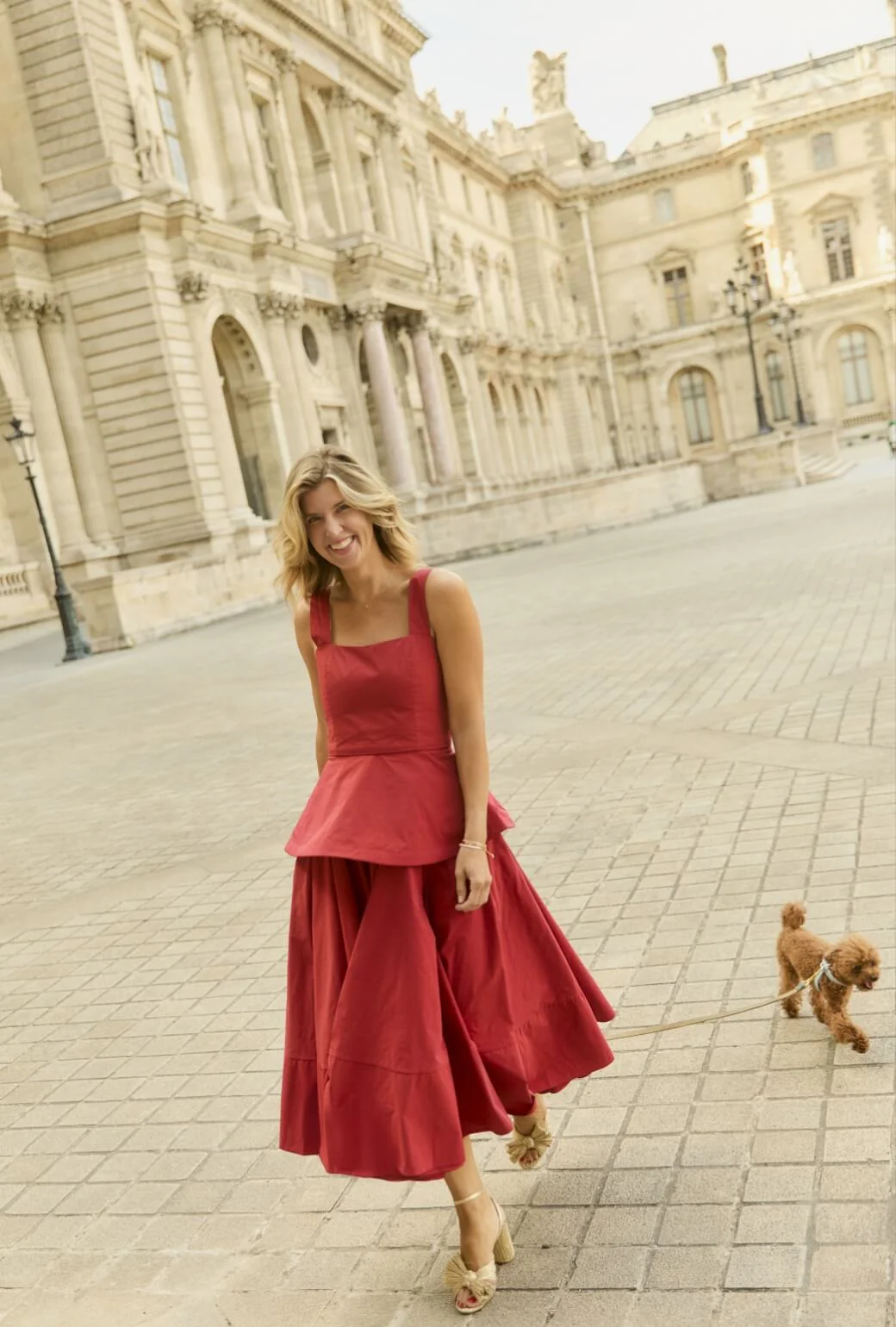 The Peplum Bustier - Red Taffeta